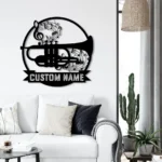Music Metal Sign Personalized Cornet Player Name 1