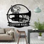 Music Metal Sign Personalized Cornet Player Name 1