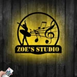 Music Metal Sign Personalized Music Player Name 1