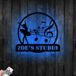 Music Metal Sign Personalized Music Player Name 1