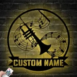 Music Metal Sign Personalized Musical Instrument Shop Name 1