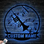 Music Metal Sign Personalized Musical Instrument Shop Name 1