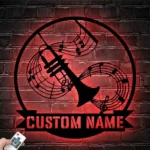 Music Metal Sign Personalized Musical Instrument Shop Name 1