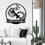 Music Metal Sign Personalized Musical Instrument Shop Name 1
