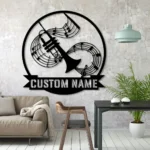 Music Metal Sign Personalized Musical Instrument Shop Name 1