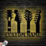 Music Metal Sign Six String Player 1