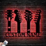 Music Metal Sign Six String Player 1