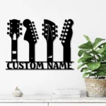 Music Metal Sign Six String Player 1