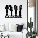 Music Metal Sign Six String Player 1