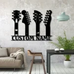 Music Metal Sign Six String Player 1