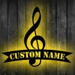 Music Metal Sign Stylish Music Notes 1