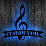 Music Metal Sign Stylish Music Notes 1