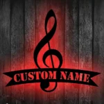 Music Metal Sign Stylish Music Notes 1