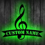 Music Metal Sign Stylish Music Notes 1