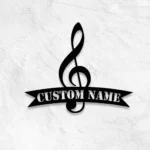 Music Metal Sign Stylish Music Notes 1