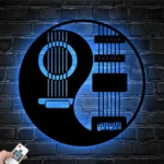 Music Metal Sign Yin Yang Guitar Player 1