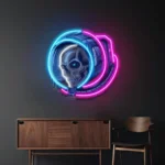 Music Neon Sign Astronaut Skull 1