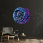 Music Neon Sign Astronaut Skull 1