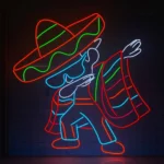 Music Neon Sign Cinco De Mayo Sombrero Maraca 1
