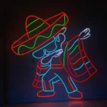 Music Neon Sign Cinco De Mayo Sombrero Maraca 1