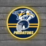 Nashville Predators Neon Sign Nhl Helmet Acrylic 1