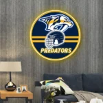 Nashville Predators Neon Sign Nhl Helmet Acrylic 1