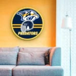 Nashville Predators Neon Sign Nhl Helmet Acrylic 1