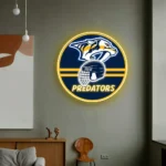 Nashville Predators Neon Sign Nhl Helmet Acrylic 1