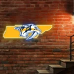 Nashville Predators Neon Sign Tennessee State Map 1