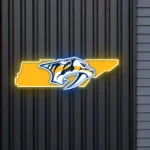 Nashville Predators Neon Sign Tennessee State Map 1