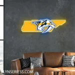 Nashville Predators Neon Sign Tennessee State Map 1
