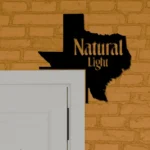 Natural Light Metal Sign Texas State Map 1