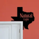 Natural Light Metal Sign Texas State Map 1
