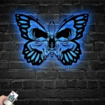 Nature Outdoors Metal Sign Butterfly Skull 1