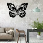 Nature Outdoors Metal Sign Butterfly Skull 1