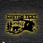 Nature Outdoors Metal Sign Custom Bear Forest 1