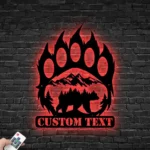 Nature Outdoors Metal Sign Custom Bear Inside Paw 1
