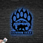 Nature Outdoors Metal Sign Custom Bear Inside Paw 1
