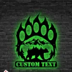 Nature Outdoors Metal Sign Custom Bear Inside Paw 1
