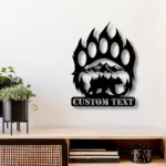 Nature Outdoors Metal Sign Custom Bear Inside Paw 1