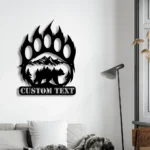 Nature Outdoors Metal Sign Custom Bear Inside Paw 1