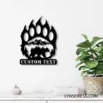 Nature Outdoors Metal Sign Custom Bear Inside Paw 1