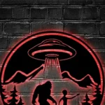 Nature Outdoors Metal Sign Custom Bigfoot Ailen Ufo 1