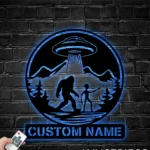 Nature Outdoors Metal Sign Custom Bigfoot Ailen Ufo 1