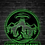 Nature Outdoors Metal Sign Custom Bigfoot Ailen Ufo 1