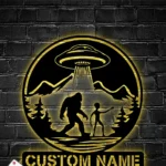 Nature Outdoors Metal Sign Custom Bigfoot Ailen Ufo 1