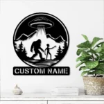 Nature Outdoors Metal Sign Custom Bigfoot Ailen Ufo 1