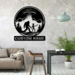 Nature Outdoors Metal Sign Custom Bigfoot Ailen Ufo 1