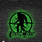 Nature Outdoors Metal Sign Custom Bigfoot With Compass 1