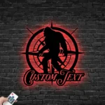 Nature Outdoors Metal Sign Custom Bigfoot With Compass 1